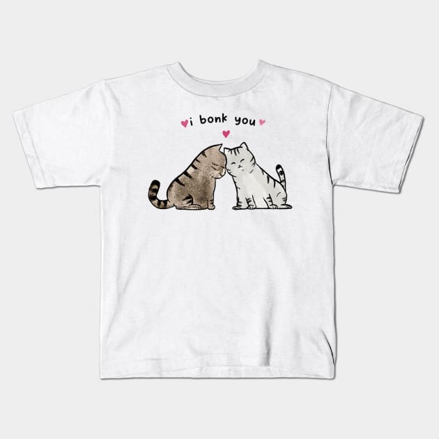 I Bonk You Cat Shirt, Cute Cat shirt, Cat Lover, Meme Sticker, Love Cats Shirt Kids T-Shirt by Hamza Froug